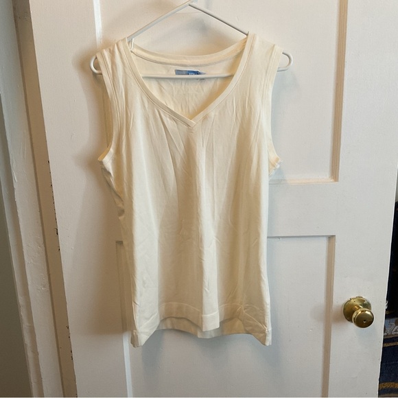 Denver Hayes large ‘soft’ Cream Sleeveless Tank Top - Picture 1 of 8